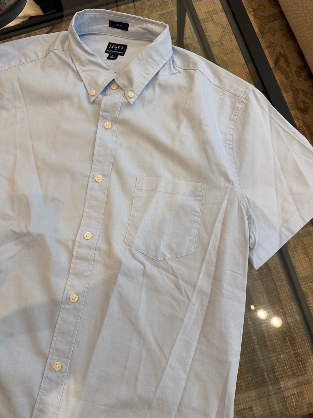 J. Crew Performance Material short sleeve button up.